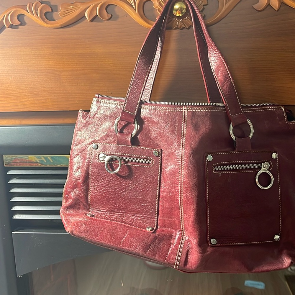 Claudia Firenze wine leather handbag Italian leather made in Italy